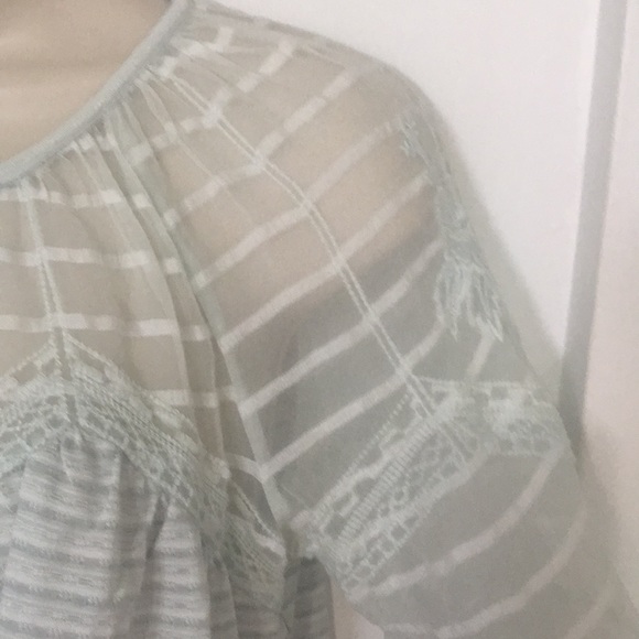 Lucky Brand sheer bell sleeve top - Picture 3 of 8